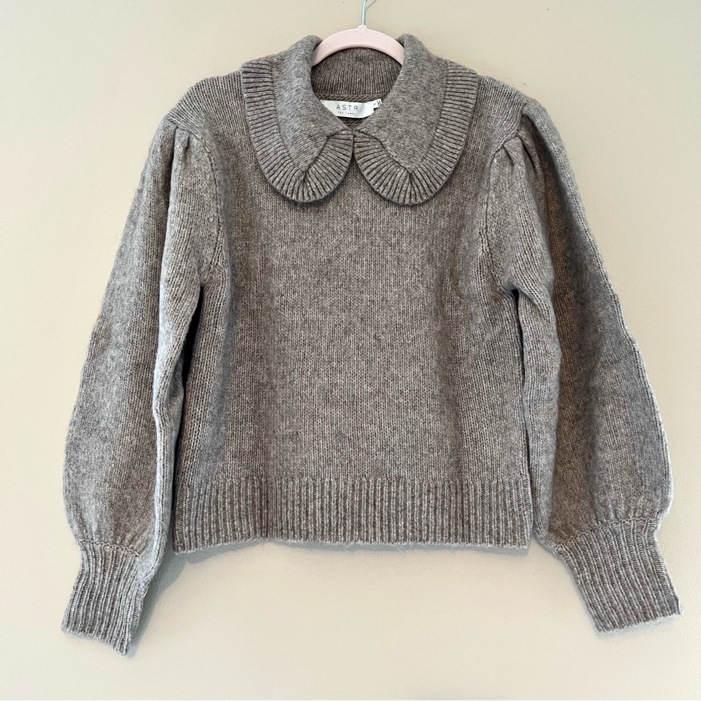 NWT Anthropologie ASTR The Label Collared Puff-Sleeved Sweater - Picture 4 of 9